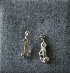 sterling silver 2cv4 earrings on chevron studs