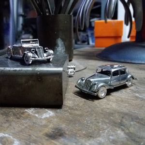 Traction Avant 15 six and decapotable in sterling silver