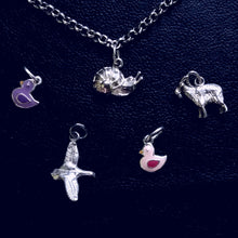 Load image into Gallery viewer, Silver duck, snail or goat charms