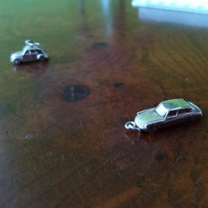 Z-scale miniature 2cv and ds sterling silver classiccar jewellery