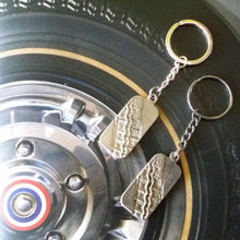 Load image into Gallery viewer, pewter Tiretrack keychains