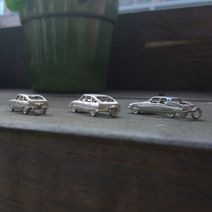 Citroen GS CX and SM in 1:148 scale sterling silver
