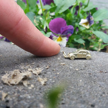 Load image into Gallery viewer, Z-scale miniature gold 2cv charm solid 14kt french classic car
