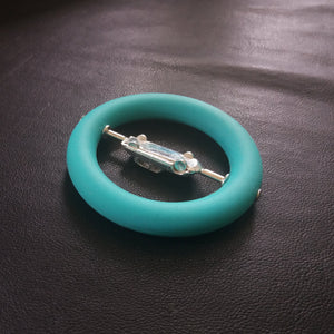 Silver Citroen DS in baby teething ring with room for engraving