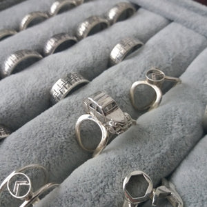 2cv Car ring silver and tire rings and logo ancien ring and wrench ring oldtimer jwellery