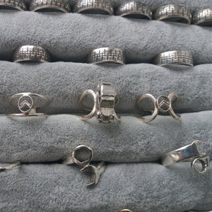 2cv Car ring silver and tire rings and logo ancien ring and wrench ring Citroën