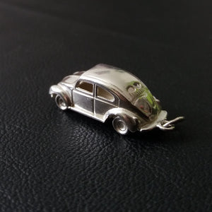 pretzel beetle silver pendant 