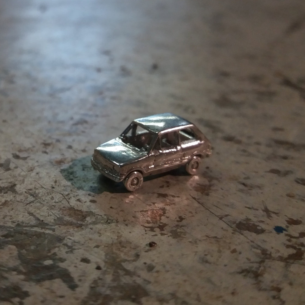 miniature Fiat 126 sterling silver