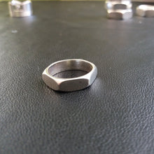 Load image into Gallery viewer, Silver hexnut ring