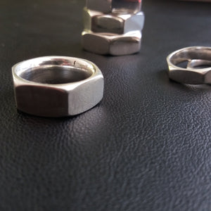 Silver hexnut rings
