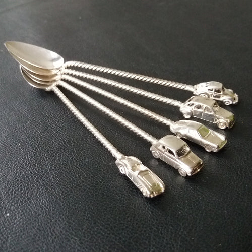 Silver car spoons in espresso spoon size oldtimers