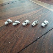 Load image into Gallery viewer, Miniature silver fiats in 1:160, topolino, 500, 600 and 126