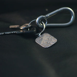 the tiretrack keychain can be personalised